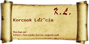 Korcsok Lúcia névjegykártya